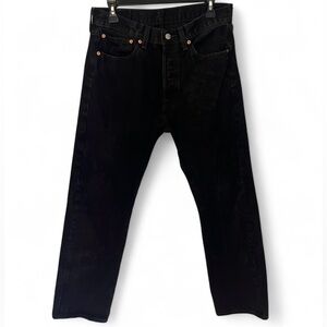 VTG Levi’s 501 Black Button Fly High Waist Straight Leg Jeans Women’s Sz 32x30